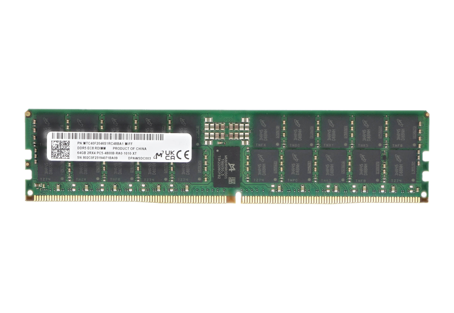 Neutral reference image for Micron MTC40F2046S1RC48BA1 64 GB RDIMM memory module