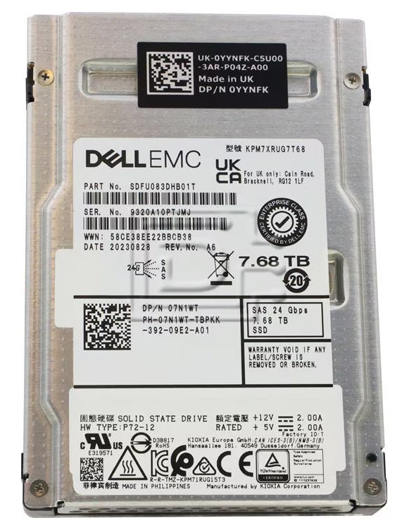 KIOXIA CM7-R 7.68TB U.3 NVMe Enterprise SSD product image