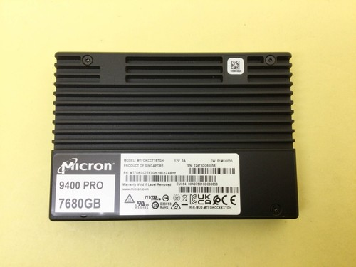 Micron 9400 PRO 7.68TB U.3 NVMe Enterprise SSD product image
