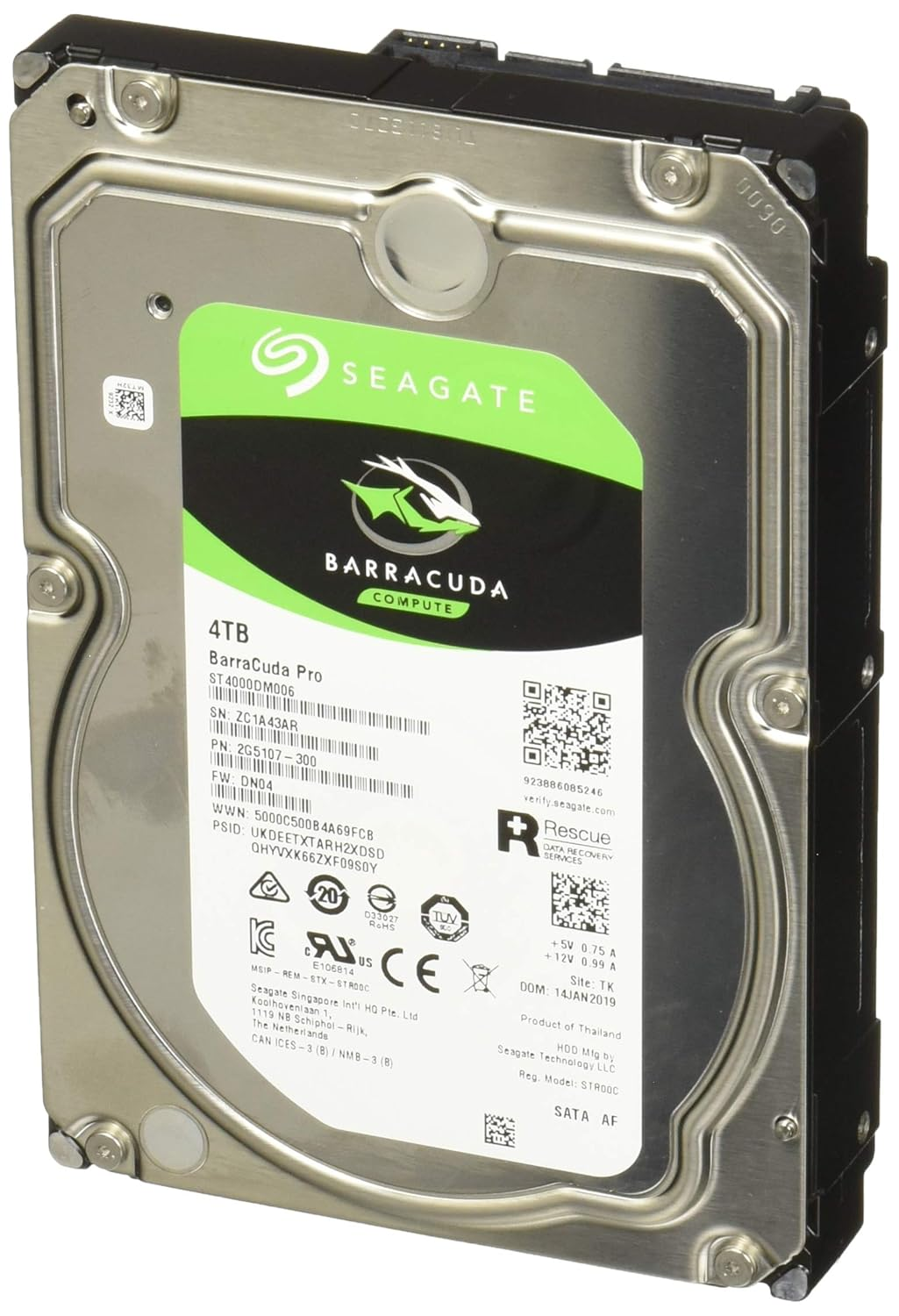 Seagate BarraCuda ST4000DM004 4 TB 3.5 SATA HDD product image