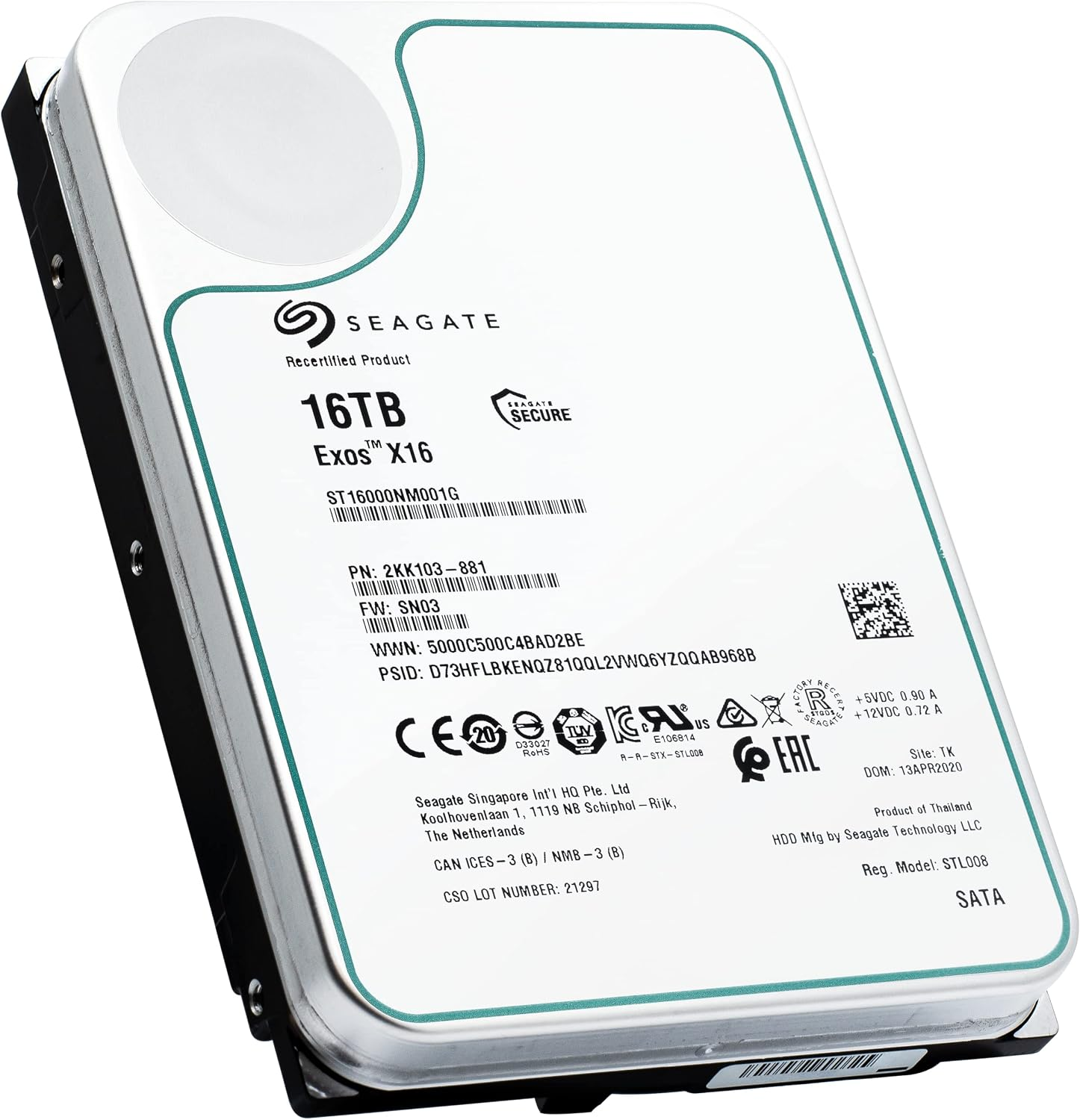Seagate Exos X16 ST16000NM001G 16 TB Enterprise HDD product image