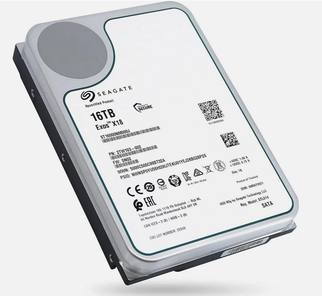 Seagate Exos X18 ST16000NM000J 16 TB Enterprise HDD product image