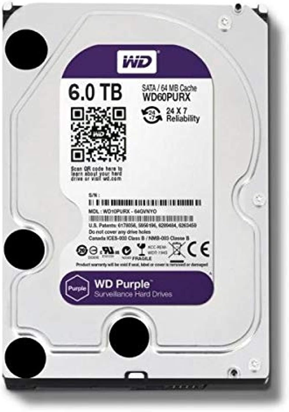 WD Purple WD64PURZ 6 TB Surveillance HDD product image